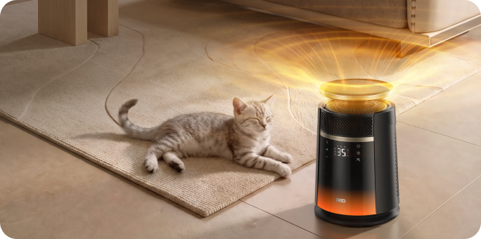 Chauffage 360° pour toute la pièce et chauffage ciblé