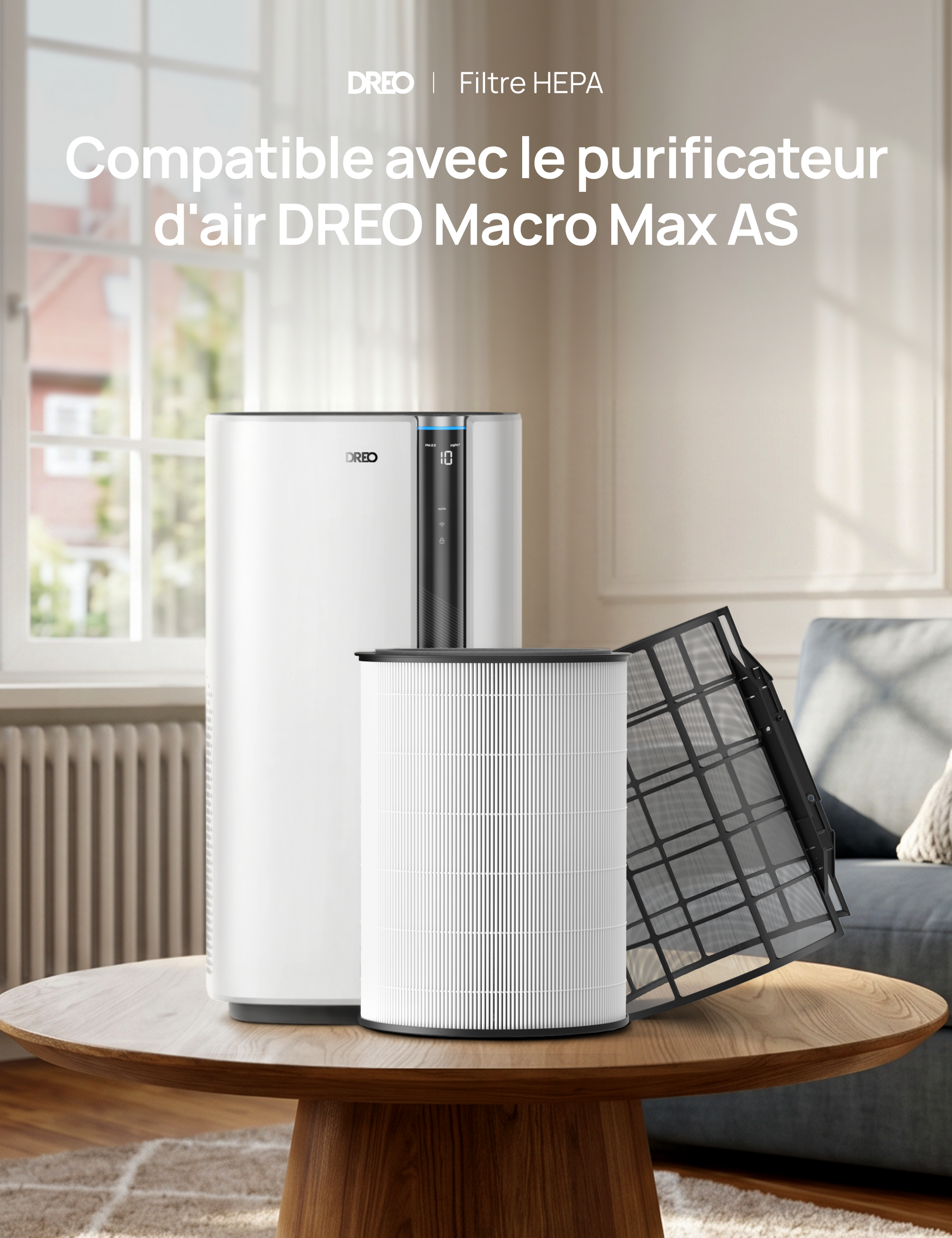 Filtre HEPA pour purificateur d’air Macro Max AS